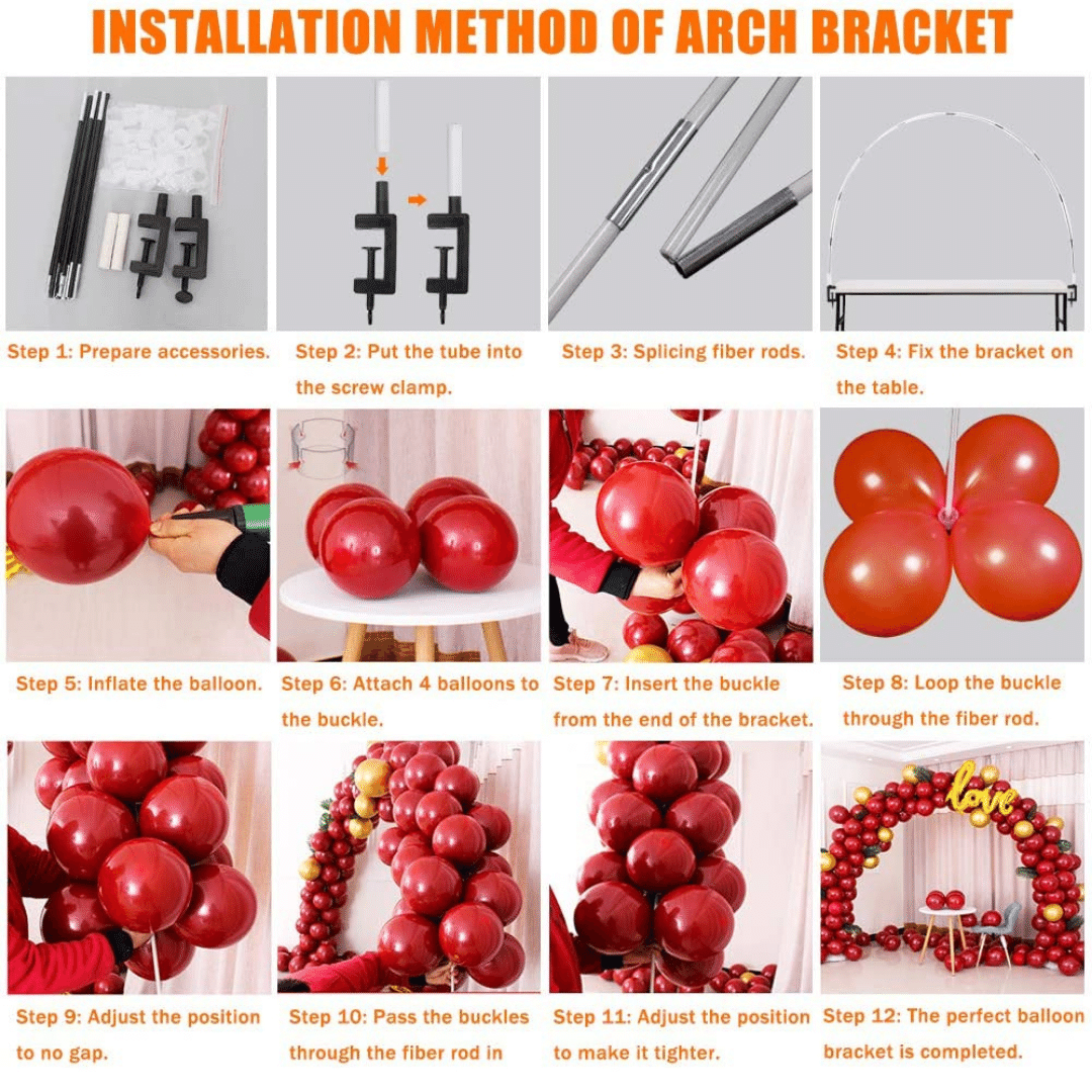 Ballon Bogen Kit Set Ca 3 6m Ballonbogen Halbkreisbogen Kit