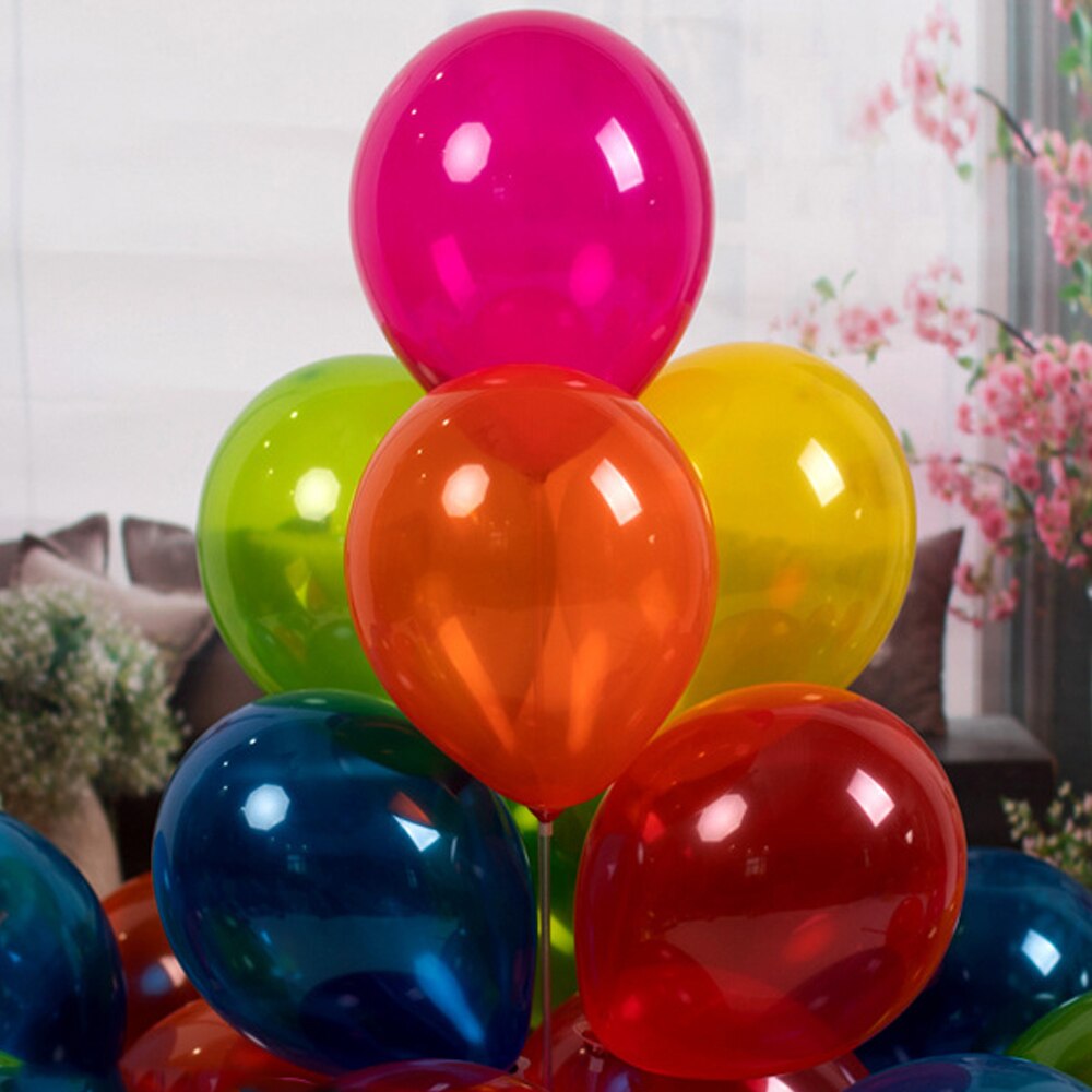 Set St Ck Bunte Kristall Latex Kautschuk Transparent Blase Ballons