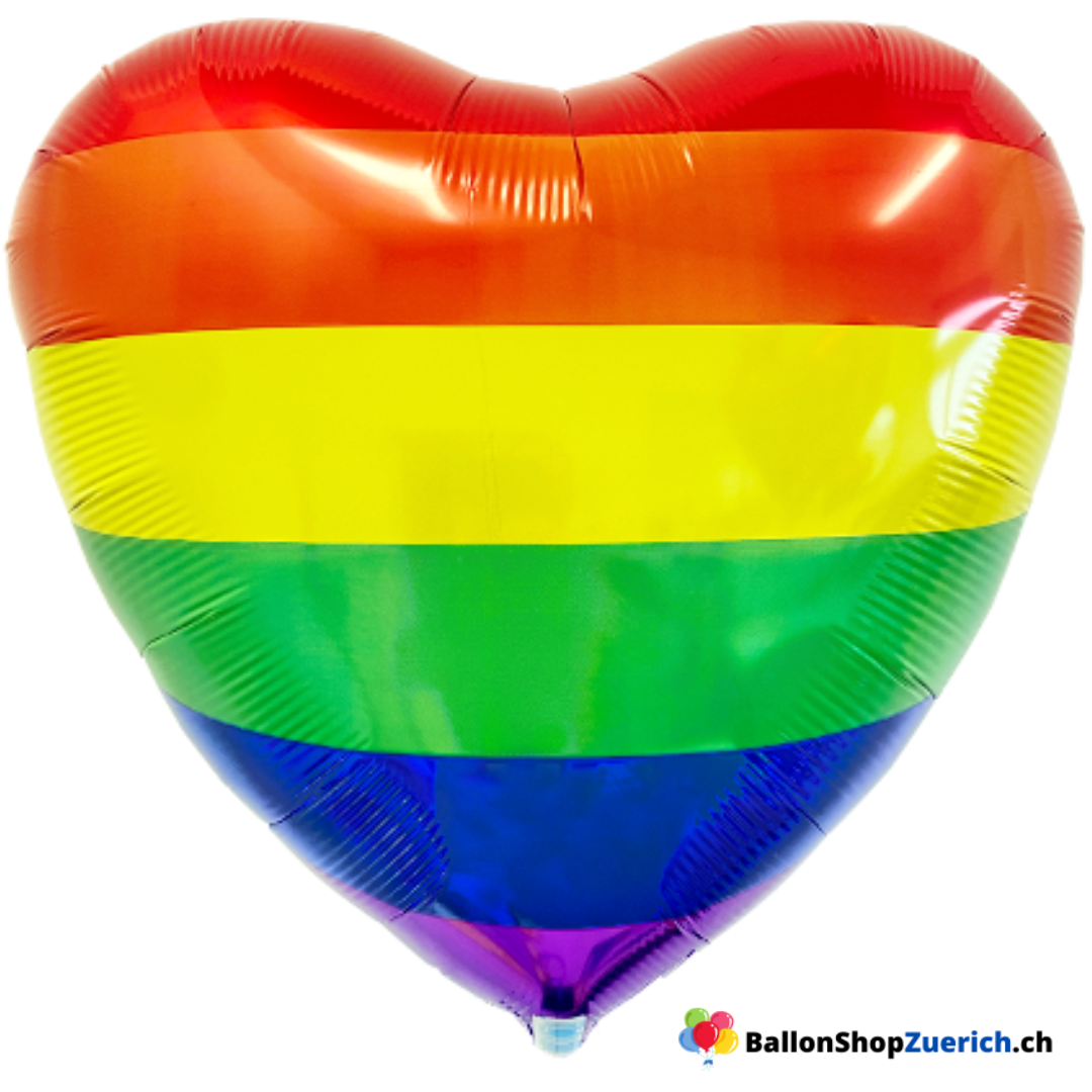 Rainbow Regenbogen Herz Folien Ballon Luftballon Lgbiq Gay