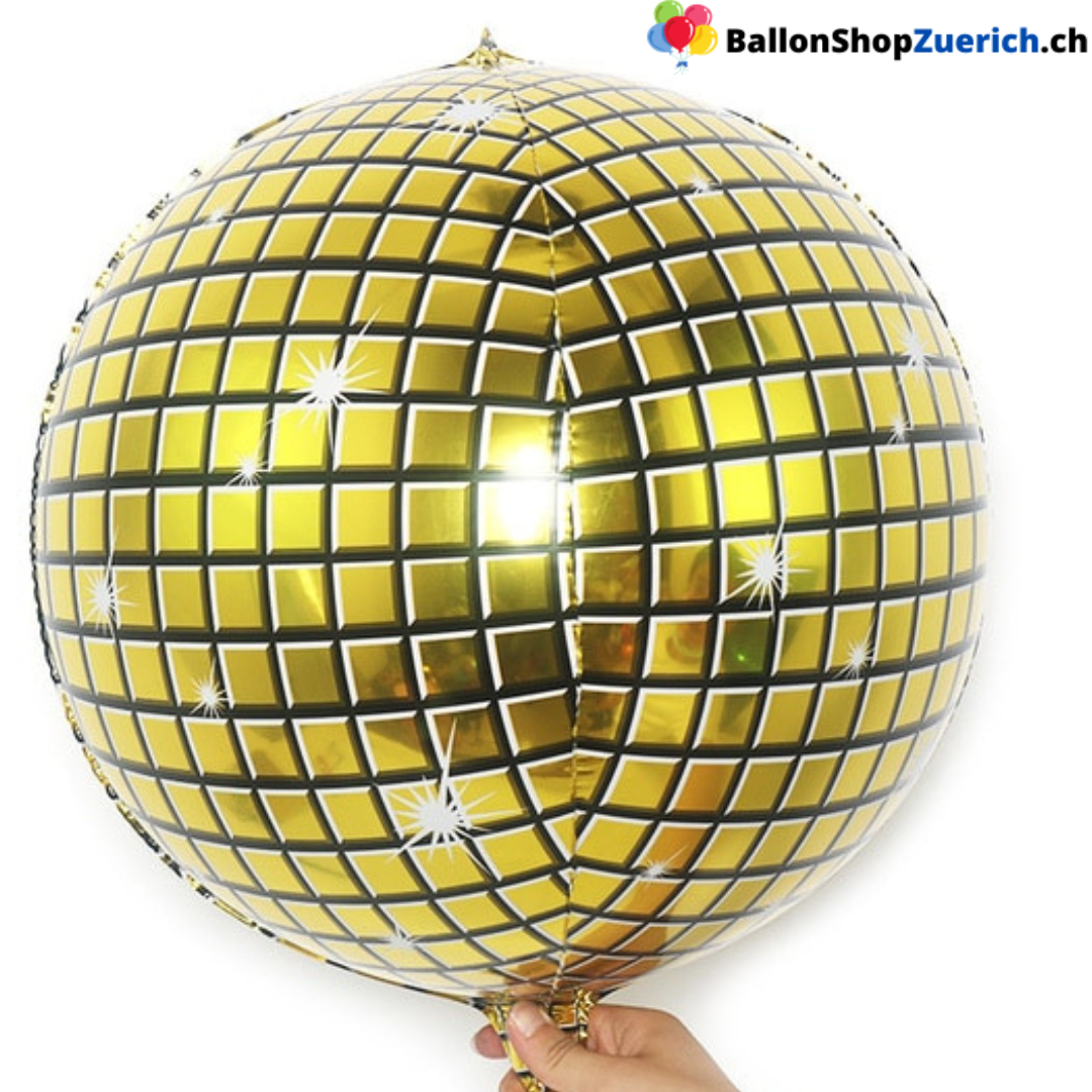 D Discokugel Gold Metallic Ballons Gl Nzende Folie Luftballon