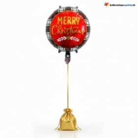 Palloncino natalizio Buon Natale Motivo tartan a scacchi rossi