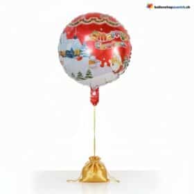 Palloncino di Natale rosso musica pupazzo di neve Babbo Natale