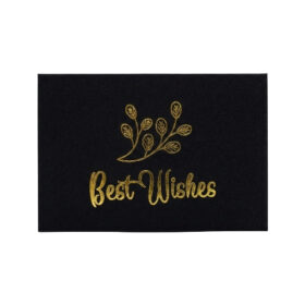 Best Wishes Karte Schwarz Gold BlÀtterzweig