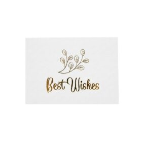 Best Wishes Karte Weiss Gold Blätterzweig