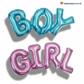 Boy oder Girl Folienballon Schriftzug Baby