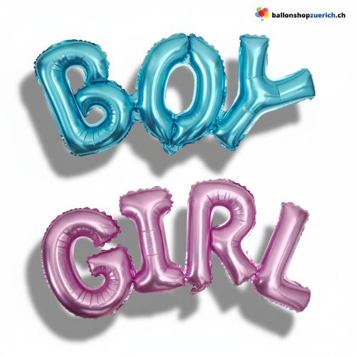 Boy oder Girl Folienballon Schriftzug Baby