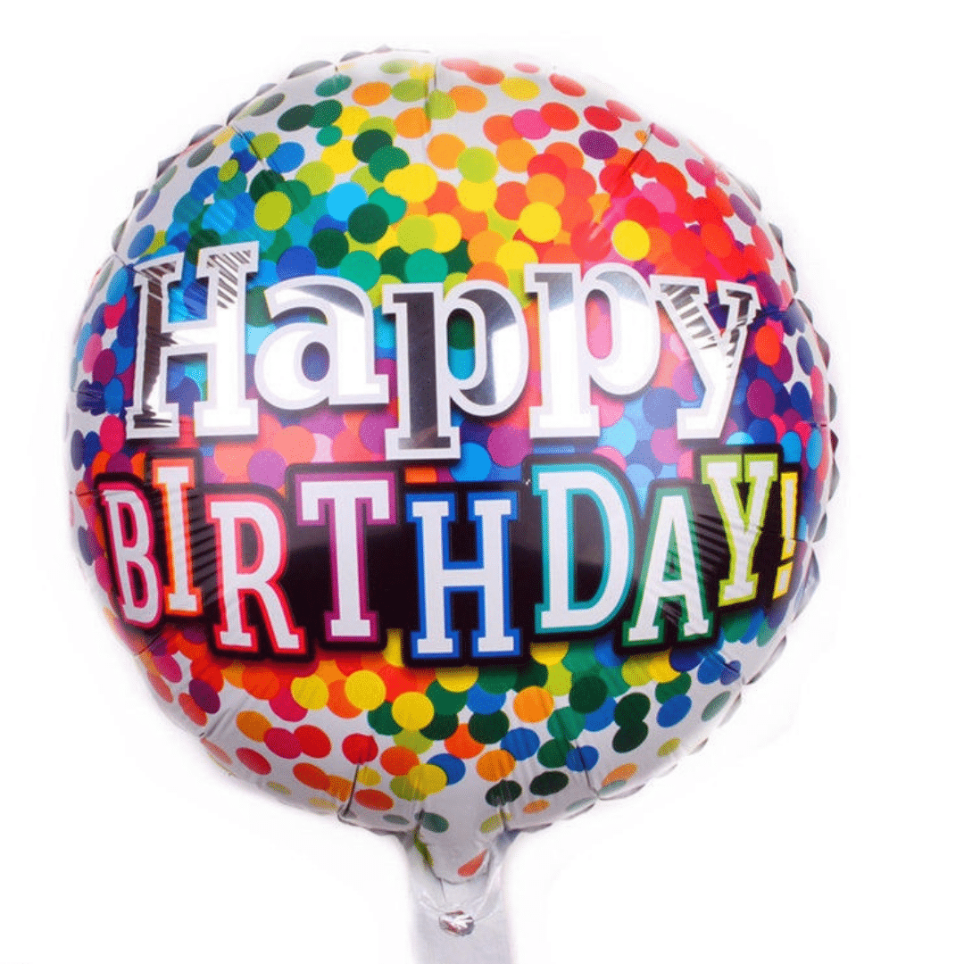 Happy Birthday Folien-Luftballon - 45 Cm, Selbstschließend, Für Helium Oder Luft, Geburtstagsdeko