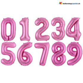 Grosse Folien Luftballons Geburtstag Zahl 0-9 Pink Zahlen Zahlenballons