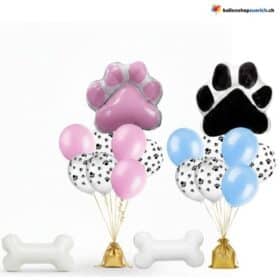 Hunde Geburtstag Ballon Set Knochen Pfote 9-teilig Party Deko