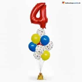 Set di palloncini per compleanno di cani, numero rosso 0-9, decorazione Pawty, set da 10 pezzi