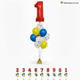 Hunde Geburtstag Ballon Set Zahl Rot 0-9 Pawty Deko 10er Set