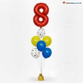 Set di palloncini per compleanno di cani, numero rosso 0-9, decorazione Pawty, set da 10 pezzi