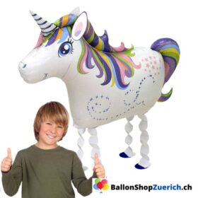 Luftballon Airwalker Folien Ballon Einhorn