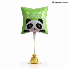 Panda Ballon Happy Birthday Grün Tier Geburtstag
