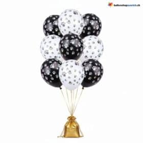 Pfoten Ballon Schwarz Weiss Hunde Katzen 10er Set
