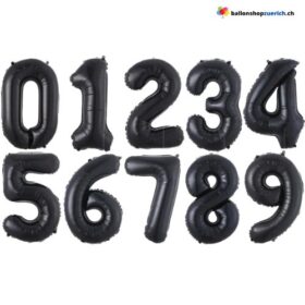 Zahlenballon Schwarz grosse Folien Luftballons Geburtstag Jubiläum Zahl 0-9 Zahlen