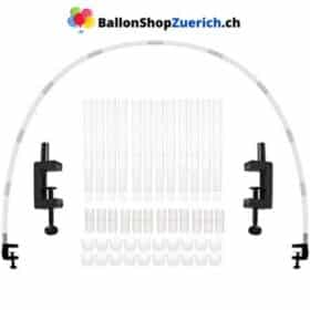 Ballon Bogen Kit Set ca. 3,6m Ballonbogen-Halbkreisbogen-Kit verstellbare Clips für verschiedene Tischgrössen für Hochzeiten und Abschlussfeiern, Geburtstag Party etc.