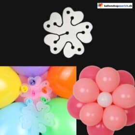 Ballon Zubehör – bis zu 10 Latex Ballone zu Blumen etc bilden – anstecken von Ballonen, Ballone befestigen zur Deko etc. 5 Stück