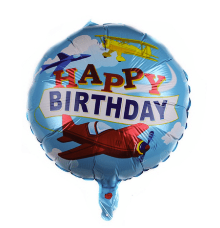 Happy Birthday Banner Mit Roten Flugzeugen – Wimpelkette Für Flugzeug-Party, Ca. 4,6 M Lang