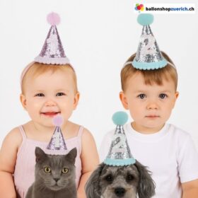 Geburtstag Festtag Baby Hund Katze Hut