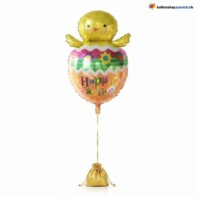 Osterküken Ballon Happy Easter Ei Gelb