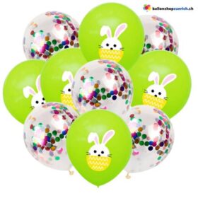 Set Kaninchen Latex Ballons Bunny Luftballons für Kinder Geburtstagsfeier Ostern Dekoration Konfetti Luftballons