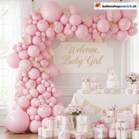 154 Stück Set Ballons Pastell Pink Latex Luftballons Girlande Bogen Kit Hochzeit Baby Dusche
