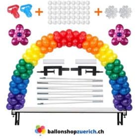 Ballon Bogen Kit Set ca. 3,75m Ballonbogen-Halbkreisbogen-Kit verstellbare Clips für verschiedene Tischgrösen für Hochzeiten und Abschlussfeiern, Geburtstag Party etc.