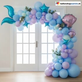 Ballon Girlande Meerjungfrau Muschel Lila Blau 87-teilig