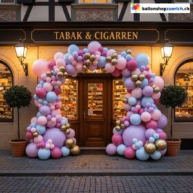 Ballon Girlande Pastell Rosa Hellblau Flieder Weiss Gold 118-teilig