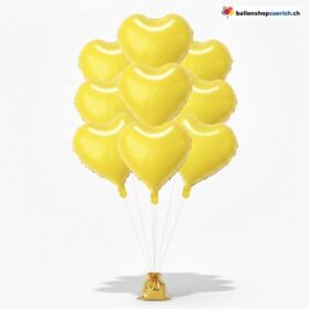 Herzballon Folieballon Zitronengelb