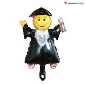 Abschluss Figur Ballon Smiley Doktorhut