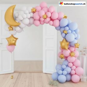 Ballongirlande Macaron Pastell Mond Sterne 119-teilig