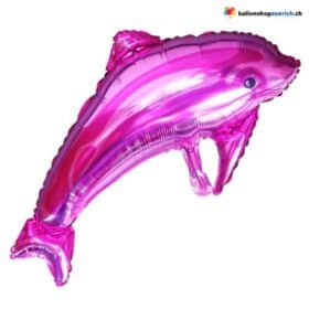 Фольгированный воздушный шар в морской тематике с дельфинами для украшения дня рождения, детской вечеринки в стиле «рыбки и море», розового или голубого цвета 