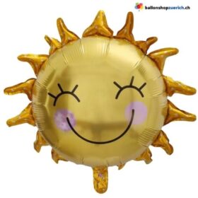 Folienballon Sonne goldene Happy-Sun Ballon Deko