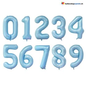 Grosse Folie Luftballons Geburtstag Zahl 0-9 Himmelblau Zahlen Zahlenballons Heliumballons
