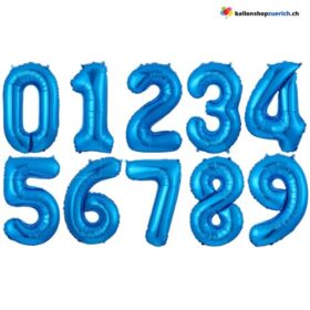 Grosse Folien Luftballons Geburtstag Zahl 0-9 Blau
