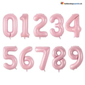 Grosse Folien Luftballons Geburtstag Zahl 0-9 Soft Rosa Pink Zahlen Zahlenballons