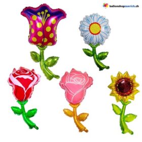 Grosser Blumen Folien Ballon Tulpe, Rosen, Gänseblümchen, Sonnenblume Luftballon