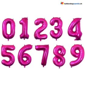 Kleine Zahlenballons Folie Luftballons Geburtstag Kindergeburtstag Zahlen 0-9 Pink Zahlen