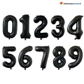 Kleine Zahlenballons Folie Luftballons Geburtstag Kindergeburtstag Zahlen 0-9 Schwarz Zahlen