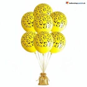 Leopard Ballon Gelb Schwarz Tier-Muster 5er Set