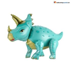 3D Dinosaurier Triceratops Türkis Folienballon Kinder Party