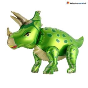 Triceratops Ballon Grün 3D Dinosaurier Stehend