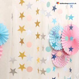 4m Gold oder Silver Sternen Girlande Party Dekoration Papiergirlanden Hochzeit Bildschirm Dekor Geburtstag Party Schlafzimmer Dekoration