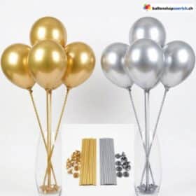 Ballon Sticks Halterung Silber Gold 10 Stück