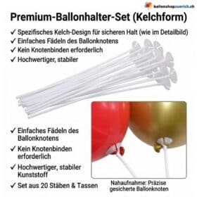 מחזיק בלונים מפלסטיק לבן