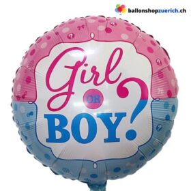 Boy or Girl ? Baby Shower Geburt Mädchen Bube Knabe Folie Luftballon