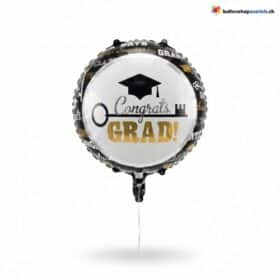 Congrats Grad Abschluss Ballon Weiss Schwarz Gold