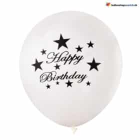 Geburtstag Ballon Weiss Schwarz Sterne 10er Set